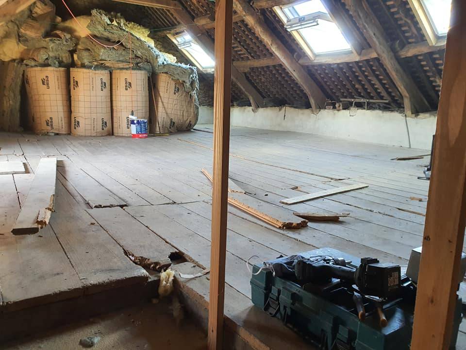 Remise à niveau d'un plancher bois en OSB pour aménagement de combles